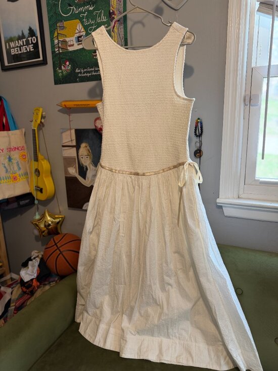 Free People Nightingale Seersucker Midi Dress L - Picture 2 of 5